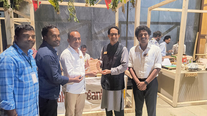 The Kirloskar team presented the award to The Timbaktu Collective, acknowledging the efforts and achievements of Dharani FaM Coop Ltd.