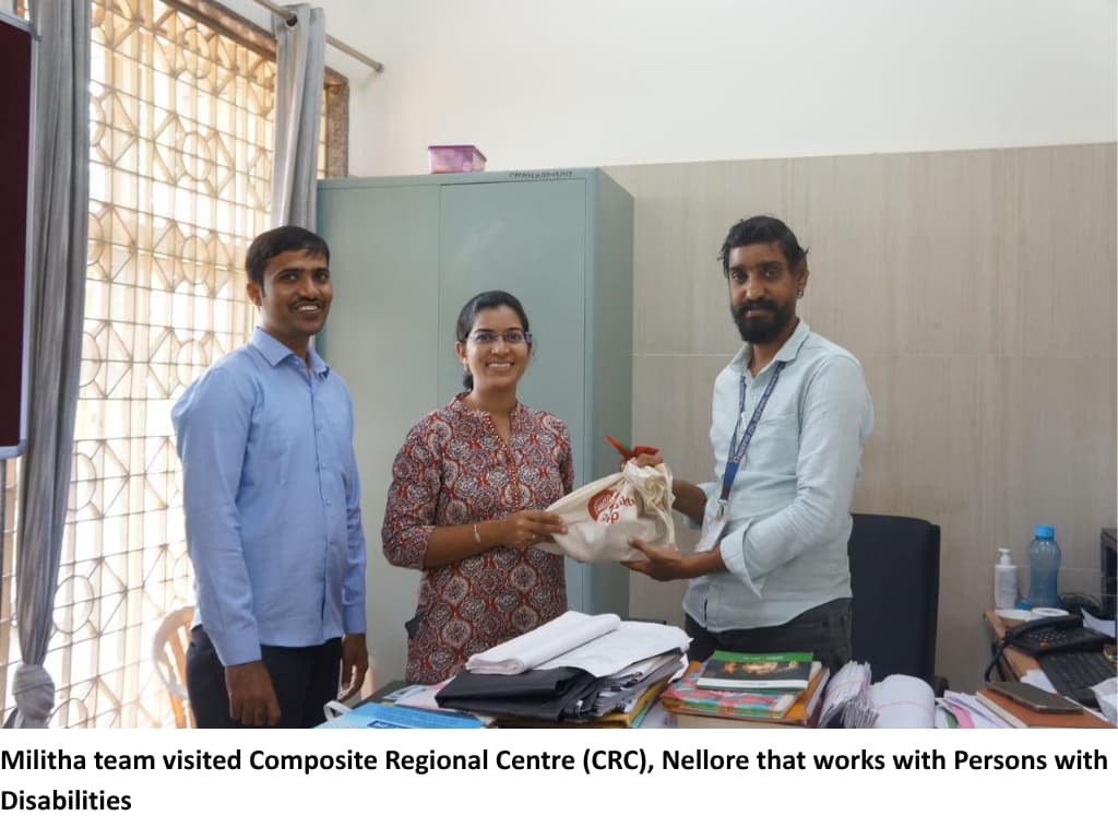 Militha team visited Composite Regional Centre (CRC), Nellore that works with Persons with Disabilities